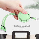 3.5A 液態矽膠 3合1 USB轉 USB-C / Type-C + 8Pin + Micro USB 可伸縮數據同步充電線