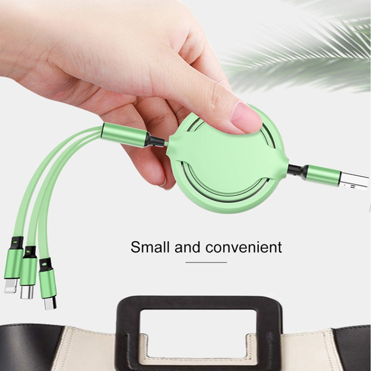 3.5A 液態矽膠 3合1 USB轉 USB-C / Type-C + 8Pin + Micro USB 可伸縮數據同步充電線