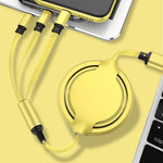 3.5A 液態矽膠 3合1 USB轉 USB-C / Type-C + 8Pin + Micro USB 可伸縮數據同步充電線