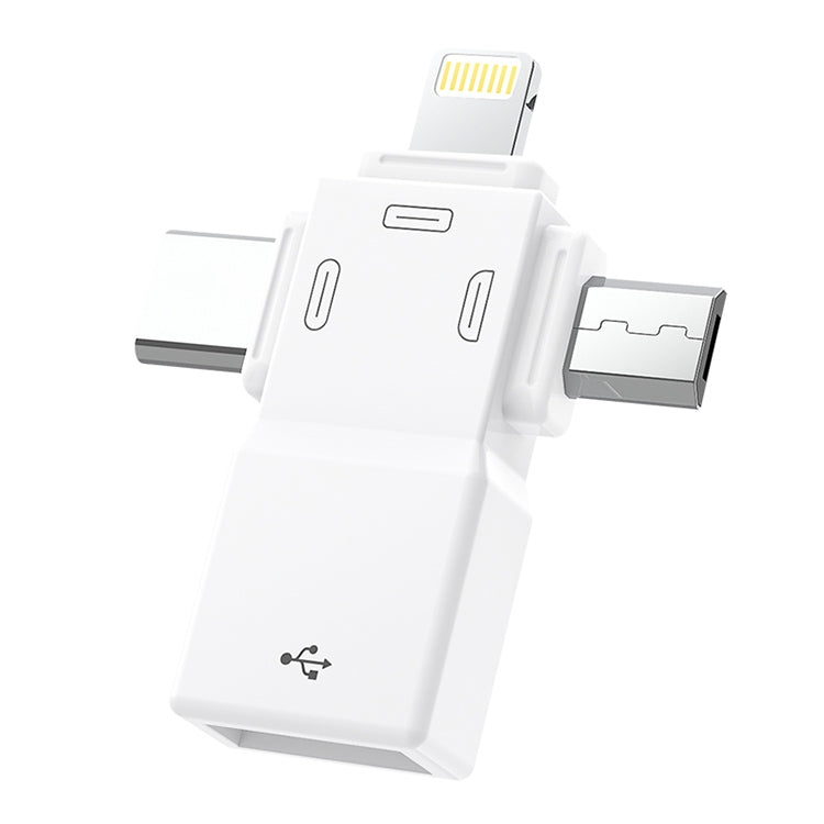 USB 2.0 轉 8針 + USB-C / Type-C + Micro USB OTG 轉接器