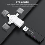 USB 2.0 轉 8針 + USB-C / Type-C + Micro USB OTG 轉接器