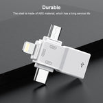 USB 2.0 轉 8針 + USB-C / Type-C + Micro USB OTG 轉接器