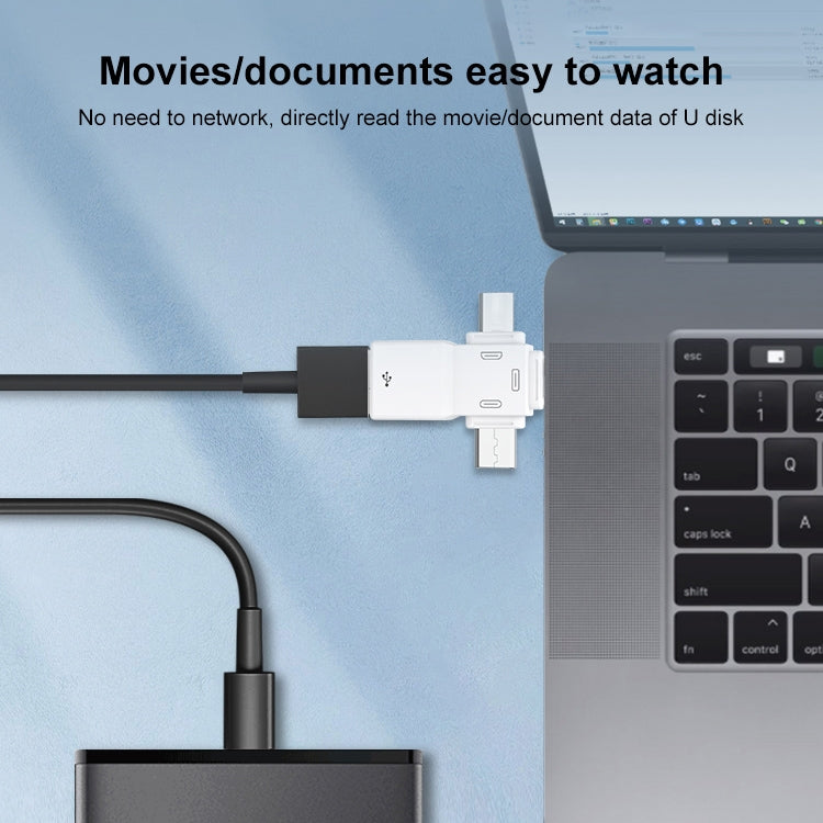 USB 2.0 轉 8針 + USB-C / Type-C + Micro USB OTG 轉接器