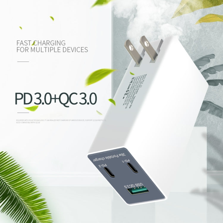 WLX-X3 36W 90度可折疊插腳便攜多功能 USB 充電器，美規插頭