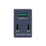 WLX-X3 36W 90度可折疊插腳便攜多功能 USB 充電器，美規插頭