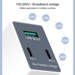 WLX-X3 36W 90度可折疊插腳便攜多功能 USB 充電器，美規插頭