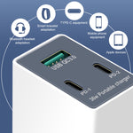 WLX-X3 36W 90度可折疊插腳便攜多功能 USB 充電器，美規插頭