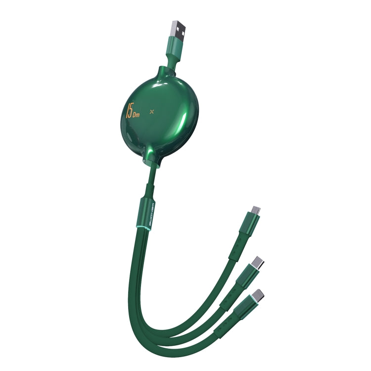 WK WDC-124 3A 3合1 8針 + Type-C / USB-C + Micro USB Bona系列伸縮充電數據線，長度：1.5m