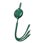 WK WDC-124 3A 3合1 8針 + Type-C / USB-C + Micro USB Bona系列伸縮充電數據線，長度：1.5m
