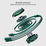WK WDC-124 3A 3合1 8針 + Type-C / USB-C + Micro USB Bona系列伸縮充電數據線，長度：1.5m