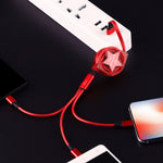 1.2m 3合1 USB轉USB-C / Type-C + 8針 + Micro USB伸縮數據同步充電線
