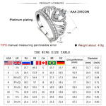 公主皇冠形鉑金鍍鋯石戒指，美國尺寸：8，直徑：18.1毫米，周長：57毫米，8