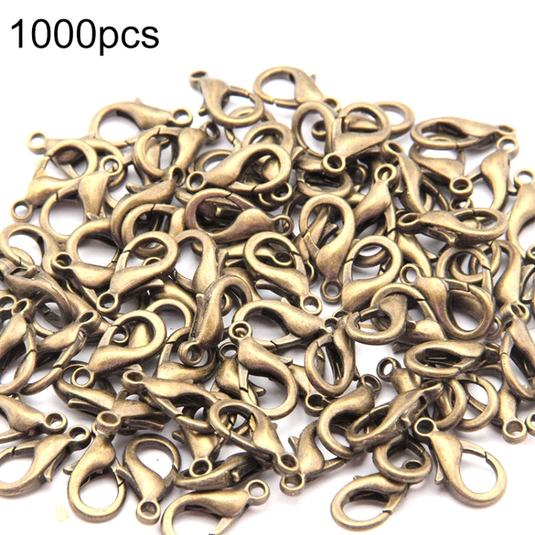 1000 件 12mm DIY 珠寶配件高品質合金龍蝦扣，1000 件