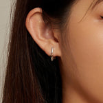 SCE1615 Sterling Silver S925 Simple Versatile Star Earrings, SCE1615