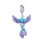 BSC880 S925 純銀彩色漸層鳳凰吊墜配件 DIY 手鍊珠子, BSC880