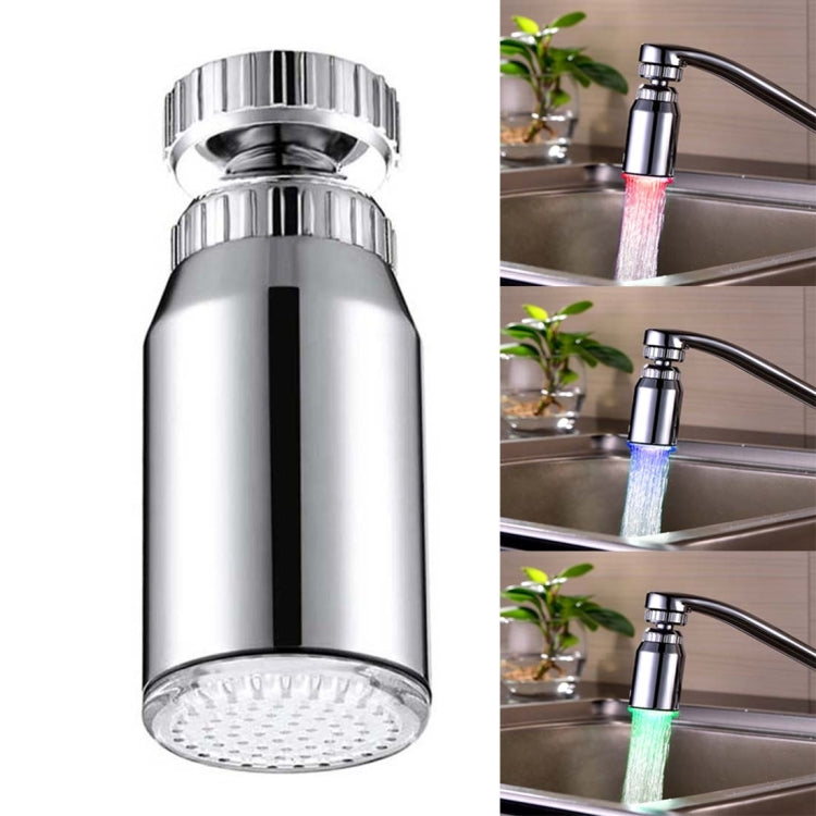 SDF2-B13 1 LED溫度感應RGB LED水龍頭燈水光淋浴燈，尺寸：78 x 30mm，接口：22mm（銀色），SDF2-B13