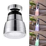 SDF-B10 1 LED ABS溫度感應RGB LED水龍頭燈水光淋浴燈，尺寸：58 x 38mm，接口：22mm（銀色），SDF-B10