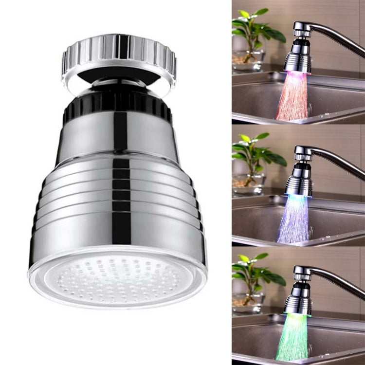 SDF-B10 1 LED ABS溫度感應RGB LED水龍頭燈水光淋浴燈，尺寸：58 x 38mm，接口：22mm（銀色），SDF-B10
