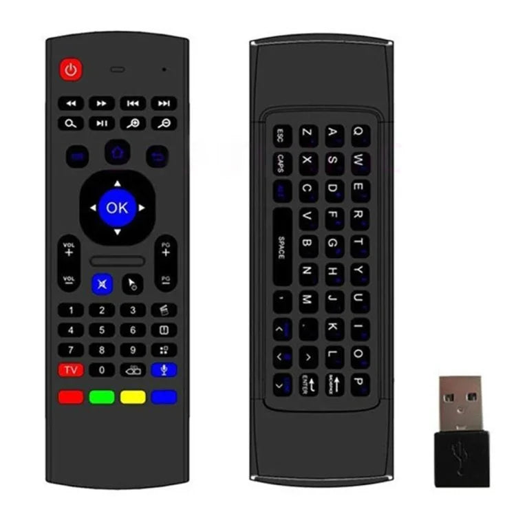 MX3-M 空中滑鼠無線 2.4G 遙控鍵盤，帶麥克風，適用於 Android TV Box / 迷你 PC，帶麥克風的空中滑鼠