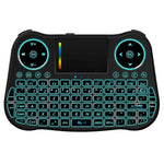 MT08 2.4GHz 迷你無線空中滑鼠 QWERTY 鍵盤，帶彩色背光、觸控板及多媒體控制，適用於 PC、電視，MT08