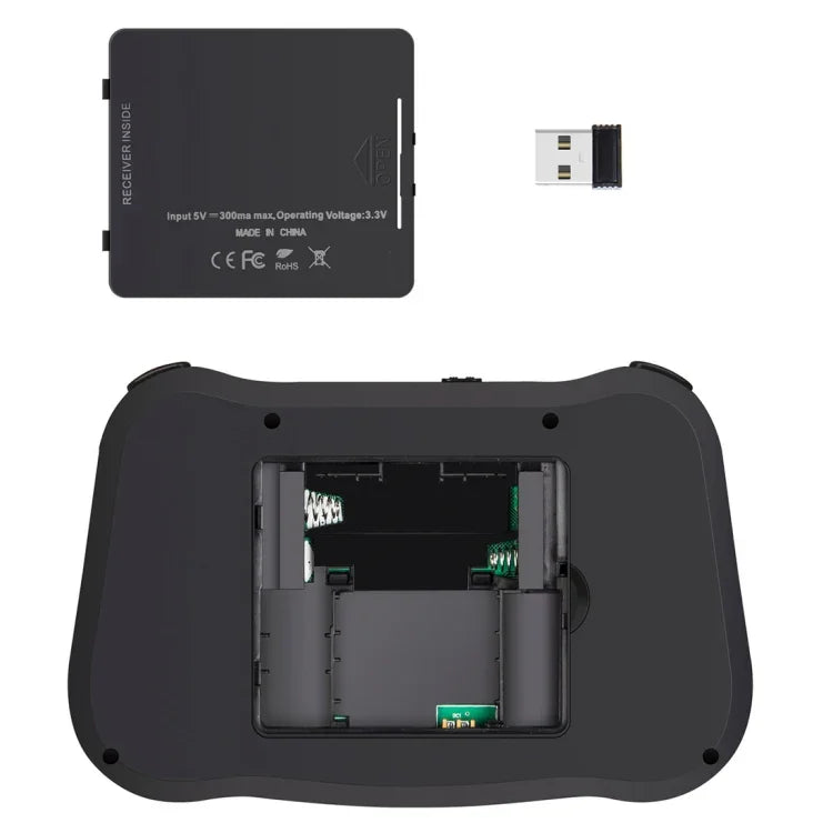 MT08 2.4GHz 迷你無線空中滑鼠 QWERTY 鍵盤，帶彩色背光、觸控板及多媒體控制，適用於 PC、電視，MT08