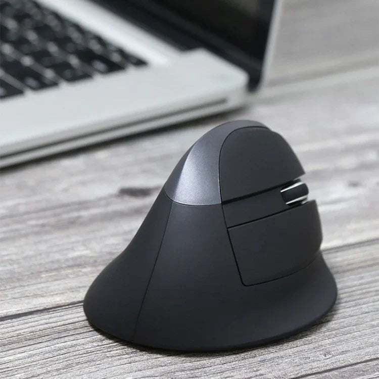 DELUX M618 迷你 2.4G 無線 2400DPI USB 可充電人體工學垂直滑鼠，M618 灰色