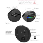DELUX M618 迷你 2.4G 無線 2400DPI USB 可充電人體工學垂直滑鼠，M618 灰色