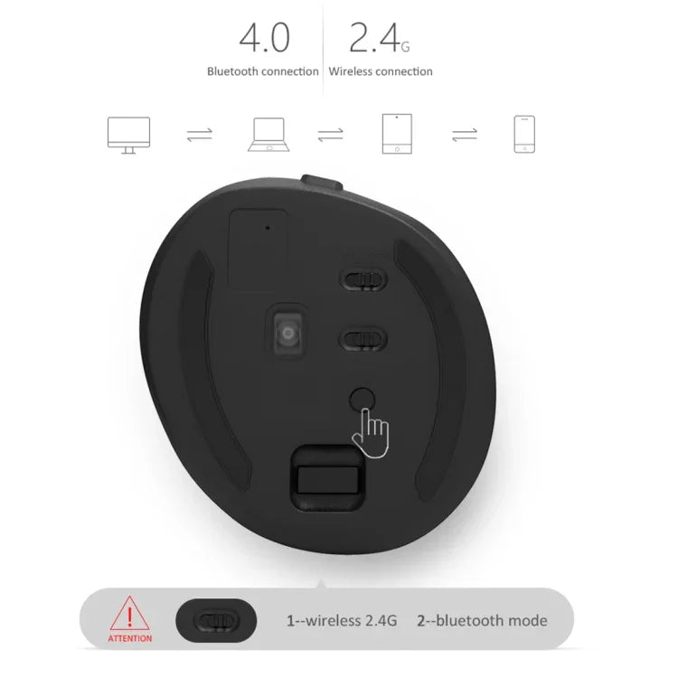 DELUX M618 迷你 2.4G 無線 2400DPI USB 可充電人體工學垂直滑鼠，M618 灰色