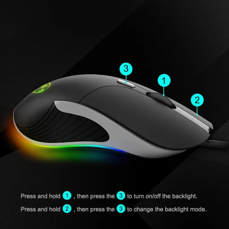 iMICE X6 有線滑鼠 6 鍵彩色 RGB 遊戲滑鼠，X6