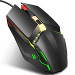 HXSJ S200 USB2.0 1600dpi 可調 4 鍵彩色發光有線遊戲滑鼠，長度：1.5m