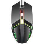 HXSJ S200 USB2.0 1600dpi 可調 4 鍵彩色發光有線遊戲滑鼠，長度：1.5m