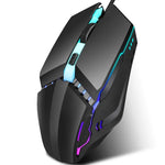 HXSJ S200 USB2.0 1600dpi 可調 4 鍵彩色發光有線遊戲滑鼠，長度：1.5m