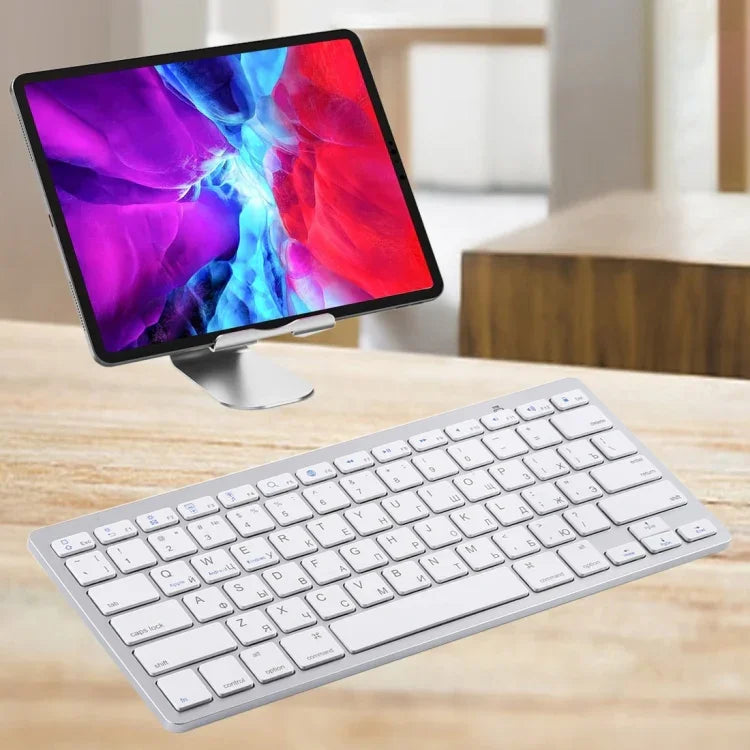 WB-8022 超薄無線藍牙鍵盤，適用於 iPad、三星、華為、小米、平板電腦或智慧型手機，俄語鍵，俄語鍵
