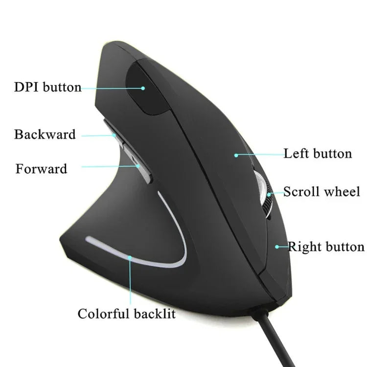 CM0093 可充電版 2.4GHz 三鍵無線光學垂直滑鼠，左手專用，解析度：1000DPI / 1200DPI / 1600DPI，可充電版