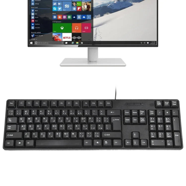 MC-689 防水 USB 有線鍵盤，阿拉伯語版本，MC-689