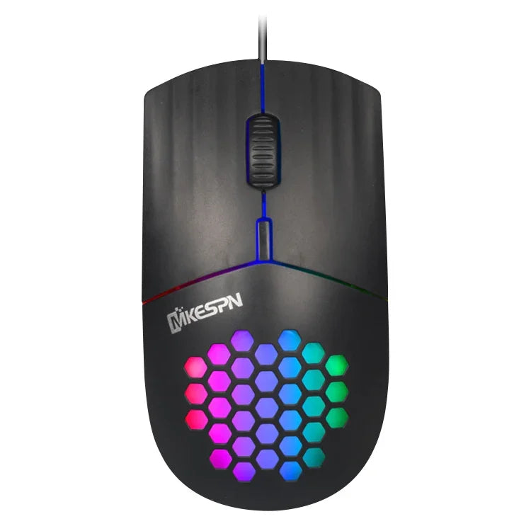 MKESPN SXS-838 Type-C 介面 RGB 中空有線滑鼠，Type-C