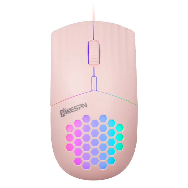 MKESPN SXS-838 Type-C Interface RGB Hollow Wired Mouse, Type-C