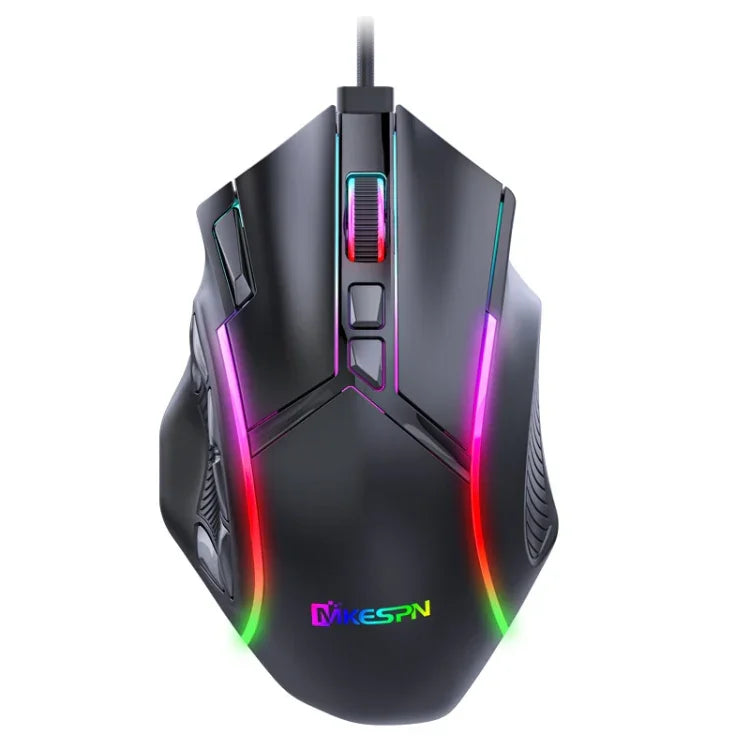 MKESPN X15 全速 12800DPI 12 鍵巨集定義 RGB 有線滑鼠，x15