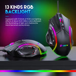 MKESPN X15 全速 12800DPI 12 鍵巨集定義 RGB 有線滑鼠，x15