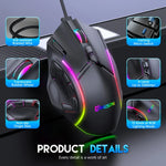 MKESPN X15 全速 12800DPI 12 鍵巨集定義 RGB 有線滑鼠，x15