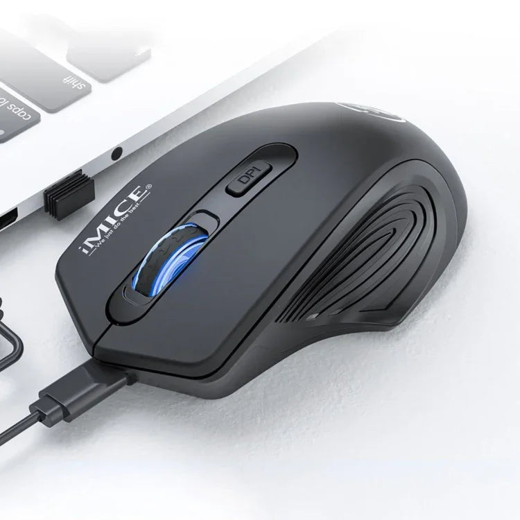 iMICE G-1800 可充電 4 鍵 1600 DPI 2.4GHz 靜音無線滑鼠，適用電腦筆電