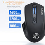 iMICE G-1800 可充電 4 鍵 1600 DPI 2.4GHz 靜音無線滑鼠，適用電腦筆電