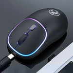 iMICE W-618 可充電 4 鍵 1600 DPI 2.4GHz 藍牙靜音無線滑鼠，適用電腦筆電，W-618 2.4GHz 與藍牙