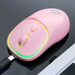 iMICE W-618 可充電 4 鍵 1600 DPI 2.4GHz 藍牙靜音無線滑鼠，適用電腦筆電，W-618 2.4GHz 與藍牙
