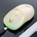 iMICE W-618 可充電 4 鍵 1600 DPI 2.4GHz 藍牙靜音無線滑鼠，適用電腦筆電，W-618 2.4GHz 與藍牙