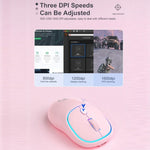 iMICE W-618 可充電 4 鍵 1600 DPI 2.4GHz 藍牙靜音無線滑鼠，適用電腦筆電，W-618 2.4GHz 與藍牙