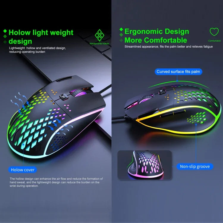 iMICE T97 遊戲滑鼠 RGB LED 燈 USB 7 鍵 7200 DPI 有線遊戲滑鼠