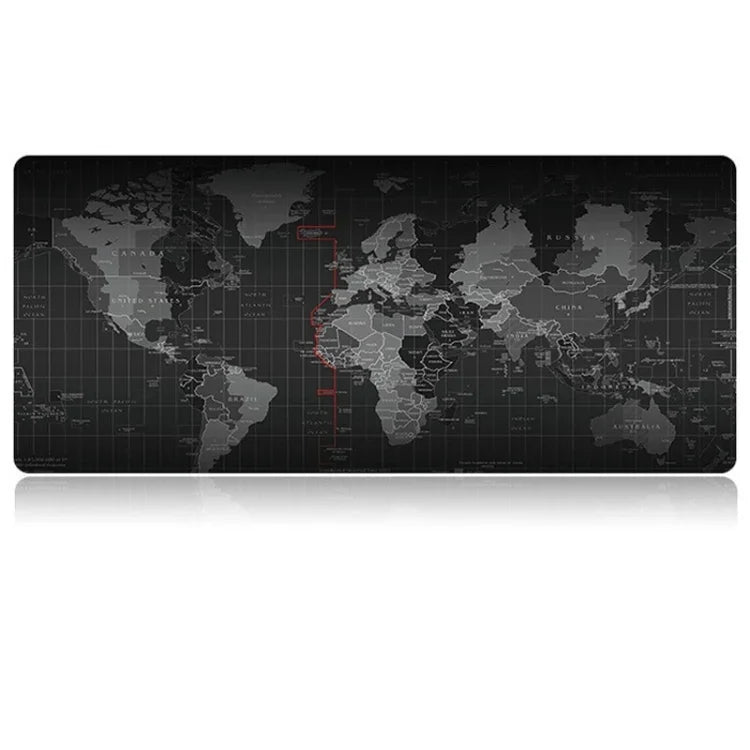 加長大型防滑世界地圖圖案軟橡膠平滑布面遊戲滑鼠墊鍵盤墊，尺寸：90 x 40cm