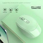 HXSJ M107 4鍵 1600 DPI 2.4GHz 無線滑鼠，電池版，雙模可充電
