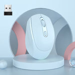 HXSJ M107 4鍵 1600 DPI 雙模 2.4GHz + 藍牙 5.1 無線可充電滑鼠，電池版